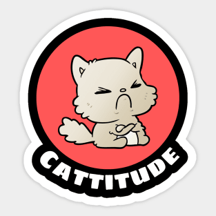 Cattitude | Cute Cat Pun Sticker